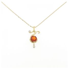 Autre Marque Collana in oro Au750 con opale e diamante