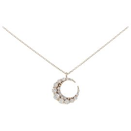 Autre Marque Au750 Diamant Mond Halskette