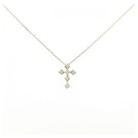 Autre Marque Collana a Croce con Diamanti Au750