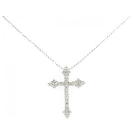 Autre Marque Collana a Croce con Diamanti Au750