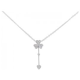 Autre Marque Collana Clover Heart in Diamanti Pt900 Pt850