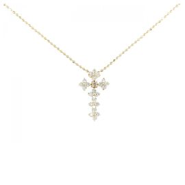 Autre Marque Collana con pendente a fiore a croce con diamanti Au750