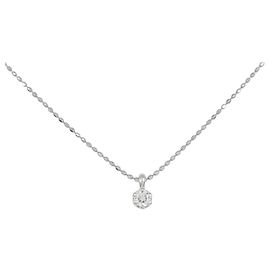Autre Marque Collana solitario con diamante in Platino PT900 PT850 0.1ct