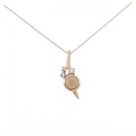 Autre Marque Collana in oro rosa K10 con berillo di quarzo affumicato