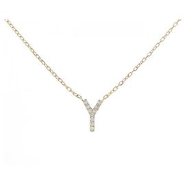 Autre Marque Collana a Y con iniziale in diamante Au750