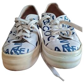 Sneakers basse in tela stampata Chanel
