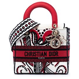 Cupidon Lady D Lite en lona bordada blanco Medium de Dior