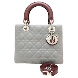 Dior Grigio Medio Tricolore Pelle di Agnello Cannage Lady Dior