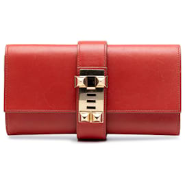 Clutch Medor 23 in Tadelakt rosso Hermès