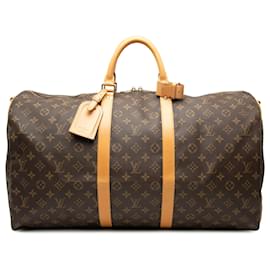 Louis Vuitton Marrone Monogram Keepall Bandouliere 55