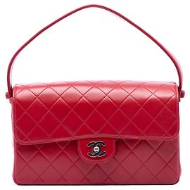 Borsa a manico Chanel Red Medium Quilted Lambskin