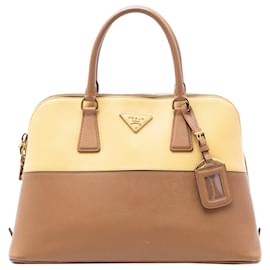 Borsa Prada Brown Medium Bicolor Saffiano Lux Promenade