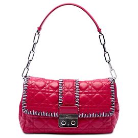 Dior Borsa a tracolla Cannage in agnello rosa con nuovo New Lock e catena Whipstitch