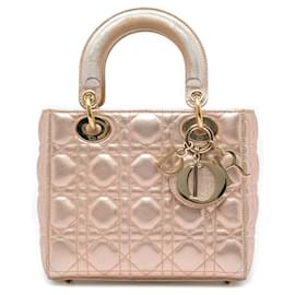 Dior Gold Small Metallic Lambskin Cannage My ABCDior Lady Dior