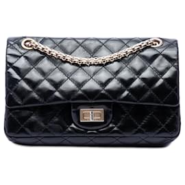 Chanel Black Quilted Glazed Calfskin Reissue 2.55 Accordion Flap 225