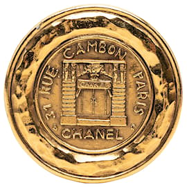 Chanel Spilla Medaglione 31 Rue Cambon Placcata Oro