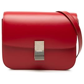 Celine Red Medium Calfskin Classic Box - Céline