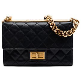 Chanel Black Mini Quilted Goatskin Reissue 2.55 Rita Flap