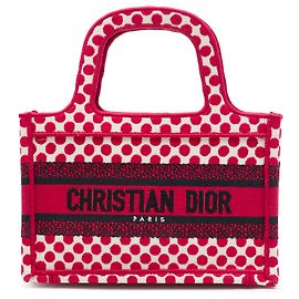 Dior Red DiorAmour Mini Book Tote de lona bordada con lunares