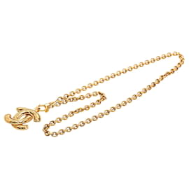 Collana con pendente trapuntato Chanel Gold CC placcato oro