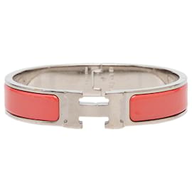 Hermès Red Narrow Enamel Clic H Bracelet PM