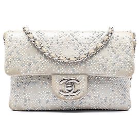 Chanel Beige Mini Suede Beaded Mineral Nights Flap