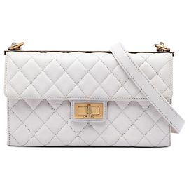 Chanel White Medium Quilted Goatskin Reissue 2.55 Rita Flap
