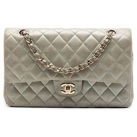 Chanel Argentata Medium Classic Iridescent Lambskin Double Flap