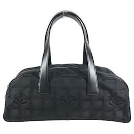 CHANEL A15828 New Travel Line Black Handbag Leather Nylon ref
