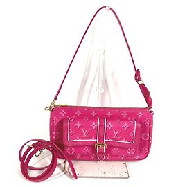 Bolsa Pochette Accessoires Maxi Monogram Louis Vuitton Rosa Fuchsia