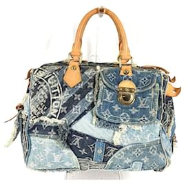 Louis Vuitton Monogram Denim Patchwork Speedy 30 Mini Boston Bag
