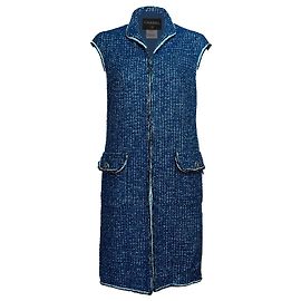 Chanel Tweed-Weste Marineblau