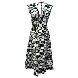 Abito midi Max Mara con stampa geometrica in cotone multicolore