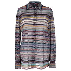 Camicia in maglia con motivo zig-zag Missoni multicolore in viscosa