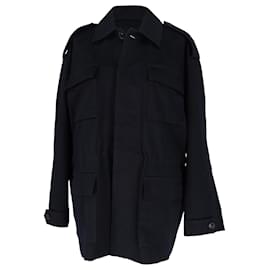 Nili Lotan Lorenzo Military Jacket aus schwarzer Baumwolle