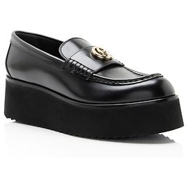 Mocassini con platform Gucci Creeper in pelle di vitello lucida GG - Taglia 7.5 / 37.5