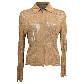 Cardigan semi-transparente Acne Studios em viscose marrom