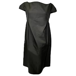 Vestido de largo a la rodilla Jil Sander en seda negra