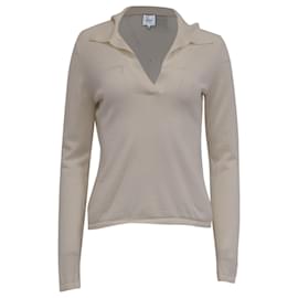 Reformation Polo-Pullover aus cremefarbener Merinowolle