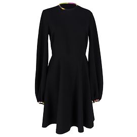 Vestido mini acampanado de manga larga Emilio Pucci en poliéster negro