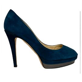 Décolleté con plateau Jimmy Choo in scamosciato blu