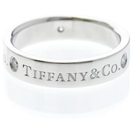 Tiffany & Co. Classic Ehering 3 Diamanten Platin und Diamanten
