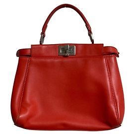 Bolsa de mão mini em couro Fendi Peekaboo