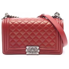 Borsa a tracolla Chanel Boy in Bordeaux