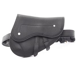 Borsa a tracolla Saddle di Christian Dior in pelle nera