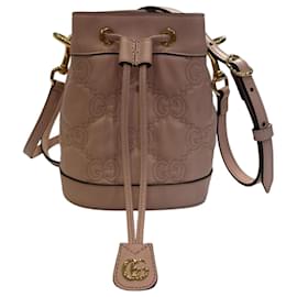 Gucci Marmont Pink Leather Bucket Bag