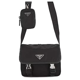 Borsa a tracolla in Re-Nylon nero Prada