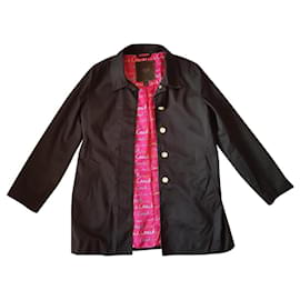 Coach Navy Baumwolljacke mit rosa Signature-Futter