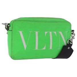 Borsa a tracolla VALENTINO in pelle verde argento Auth bs35697