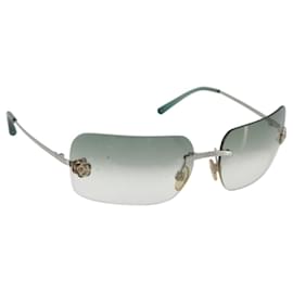 Occhiali da sole CHANEL Camelia metallo Verde CC Auth 188892 - Chanel